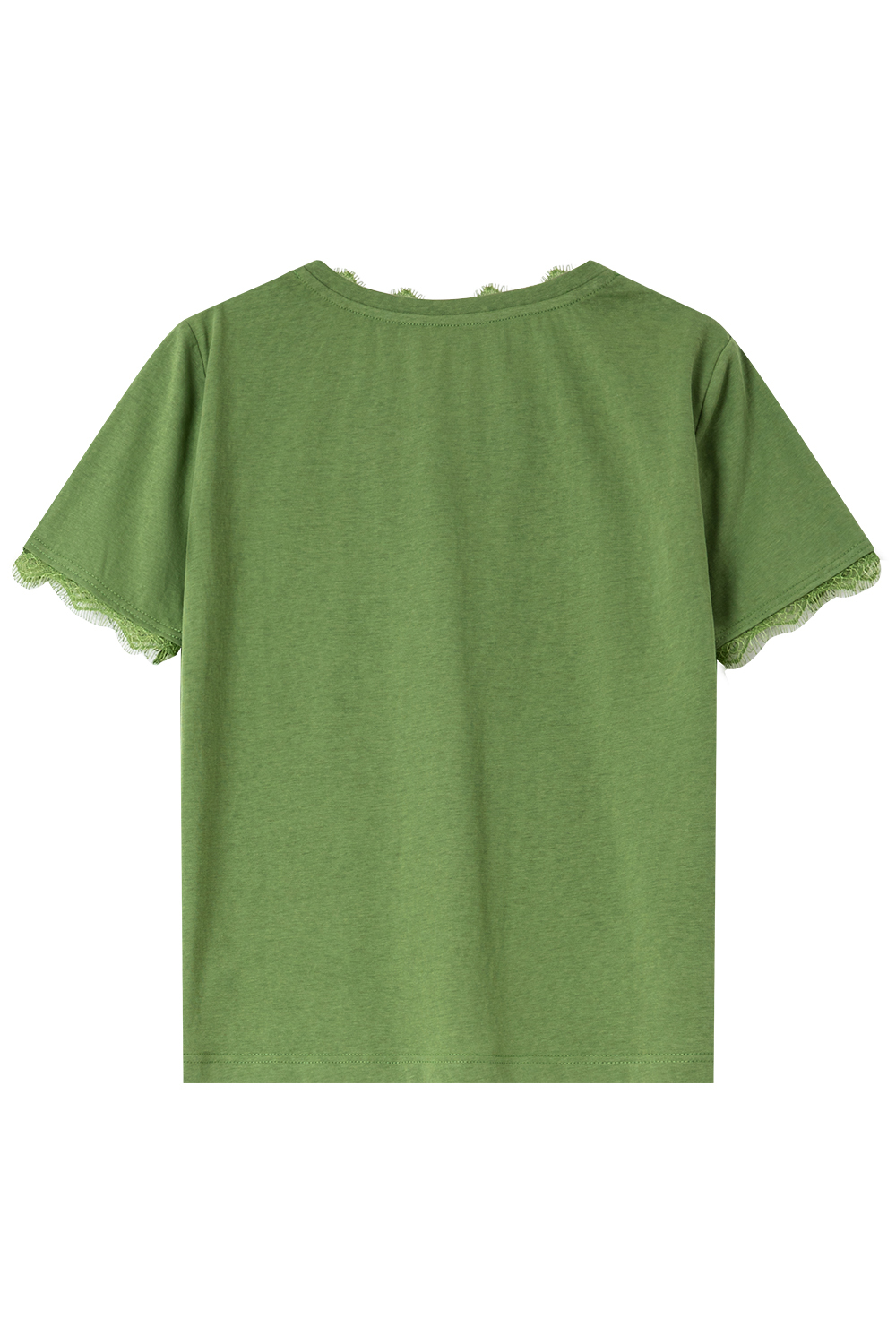 Fashion Lace Solid Color T-Shirt