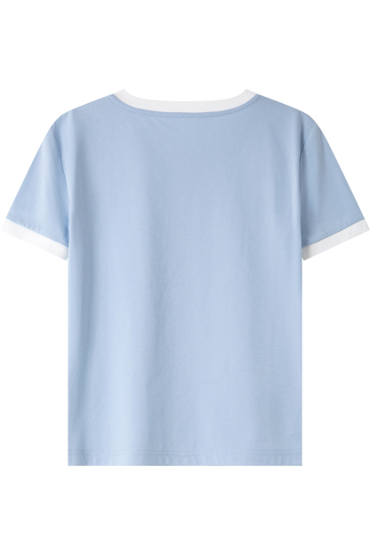 Cotton Blend Straight T-Shirt