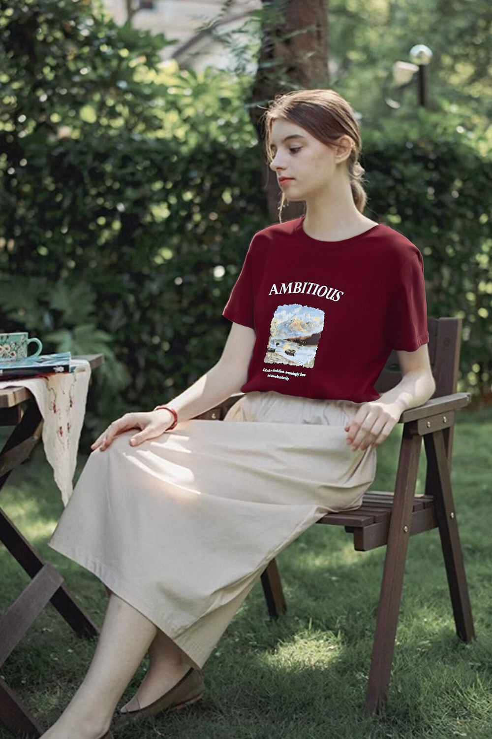 Round Neck Printed Loose T-Shirt