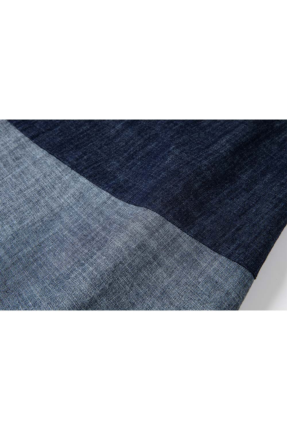 100% Cotton Contrast Denim Dress