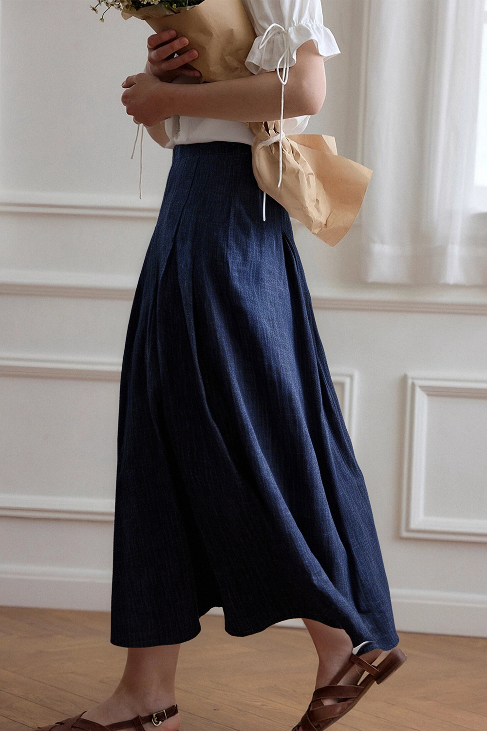 Loose Denim A-Line Skirt