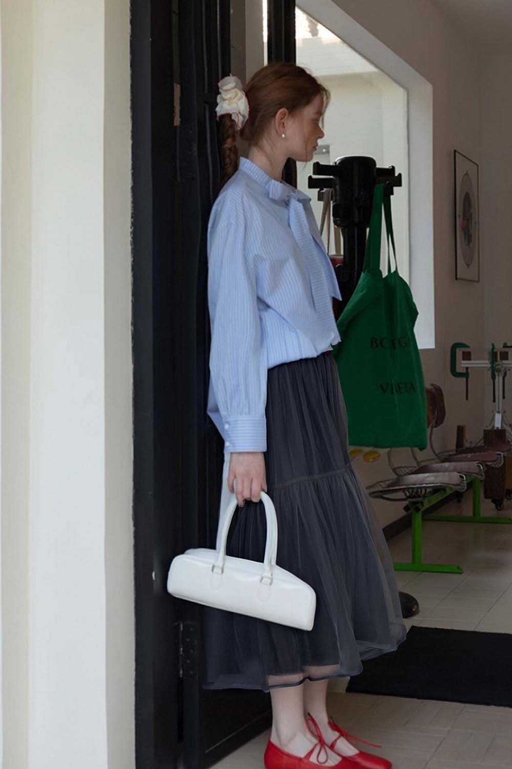 Double-Layered Mesh Puffy Skirt