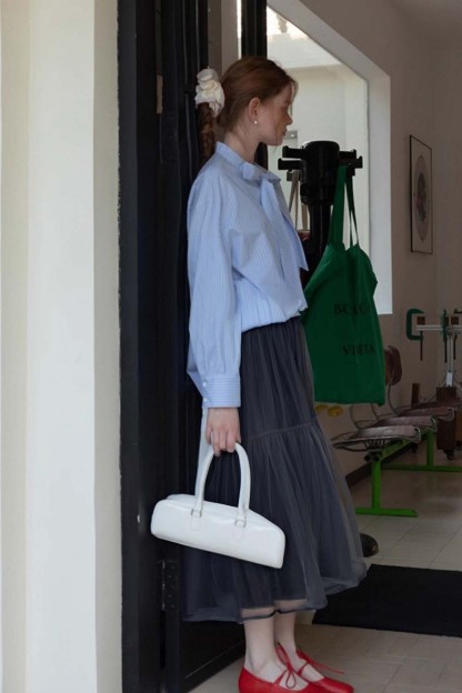 Double-Layered Mesh Puffy Skirt