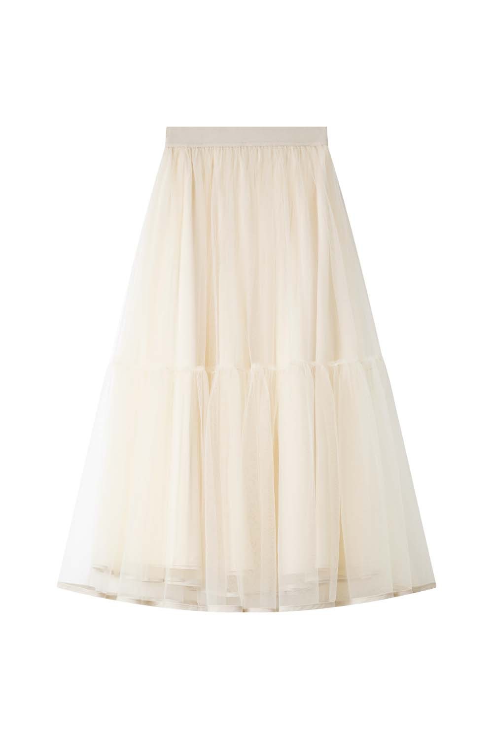 Double-Layered Mesh Puffy Skirt
