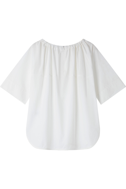 100% Cotton Ruffled Round Neck Shirt