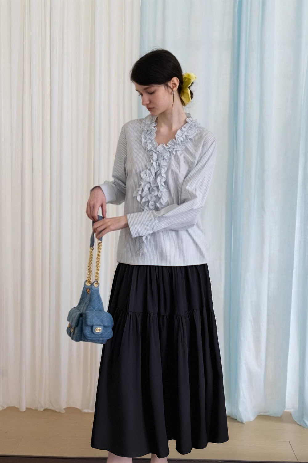Minimalist Style Patchwork Skirt