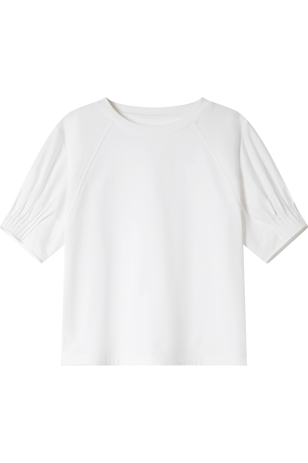 100% Cotton Pleated Sleeve T-Shirt