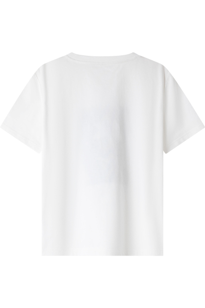 100% Cotton Flower Embroidered T-Shirt