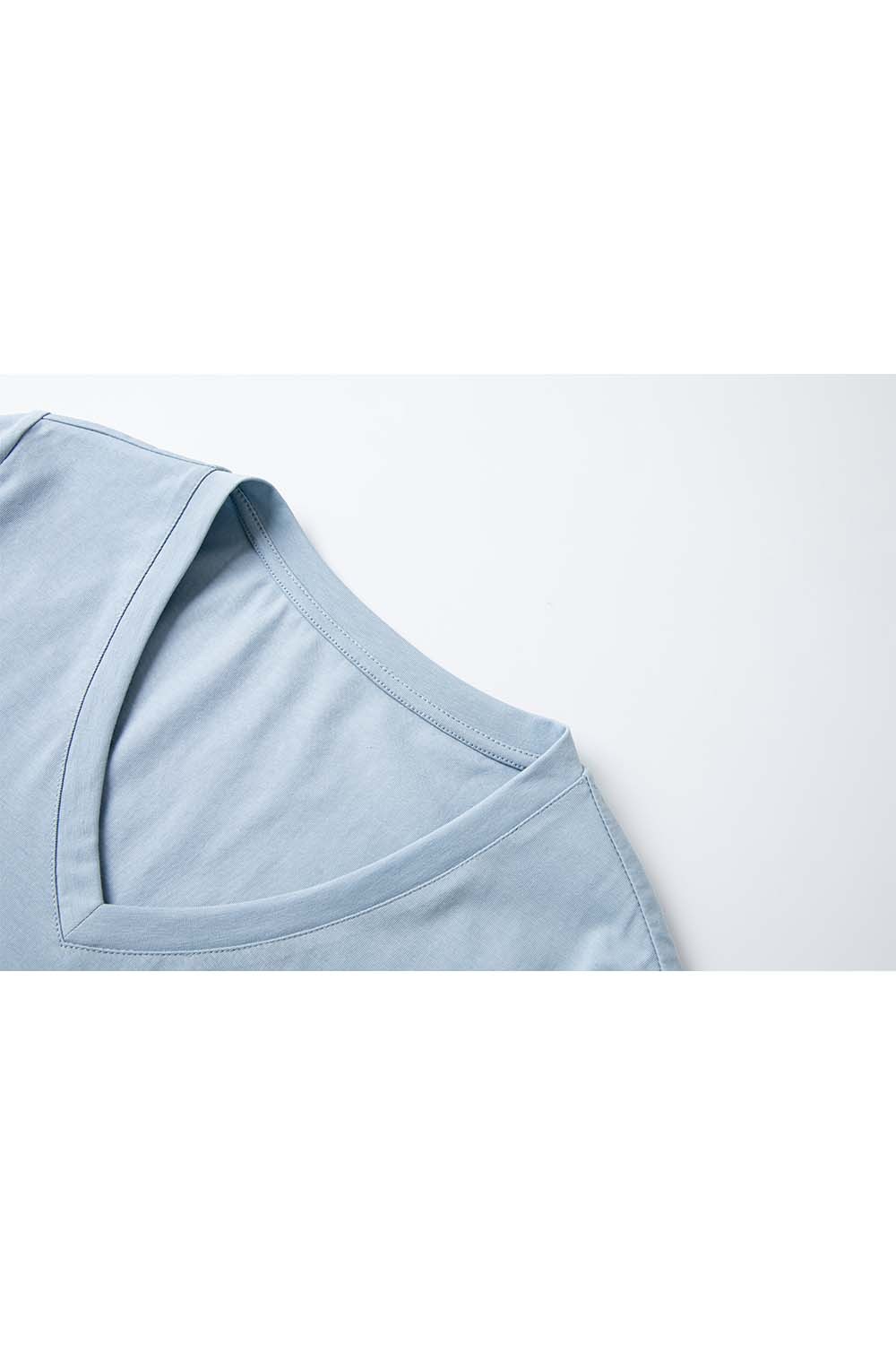 Pure Color V-Neck Casual T-Shirt