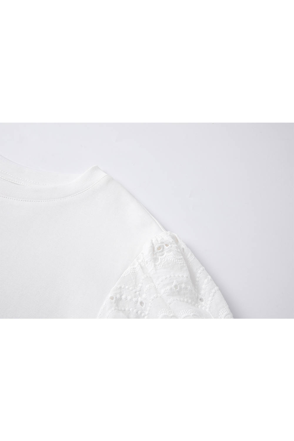 Hollow Puff Sleeve Short T-Shirt