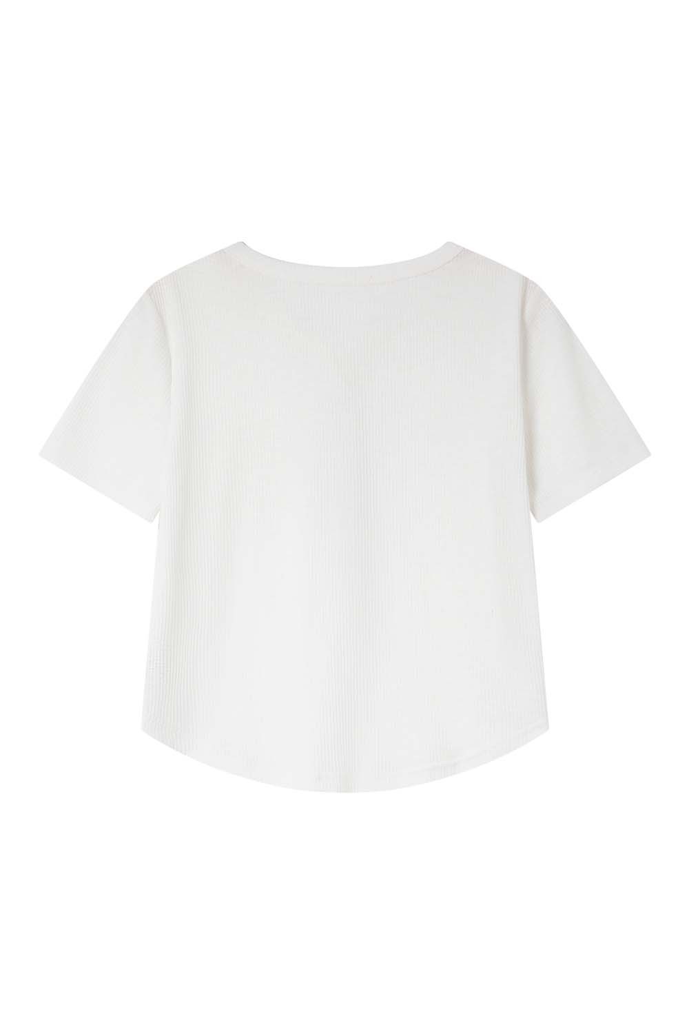 Round Neck Half-Open Loose T-Shirt