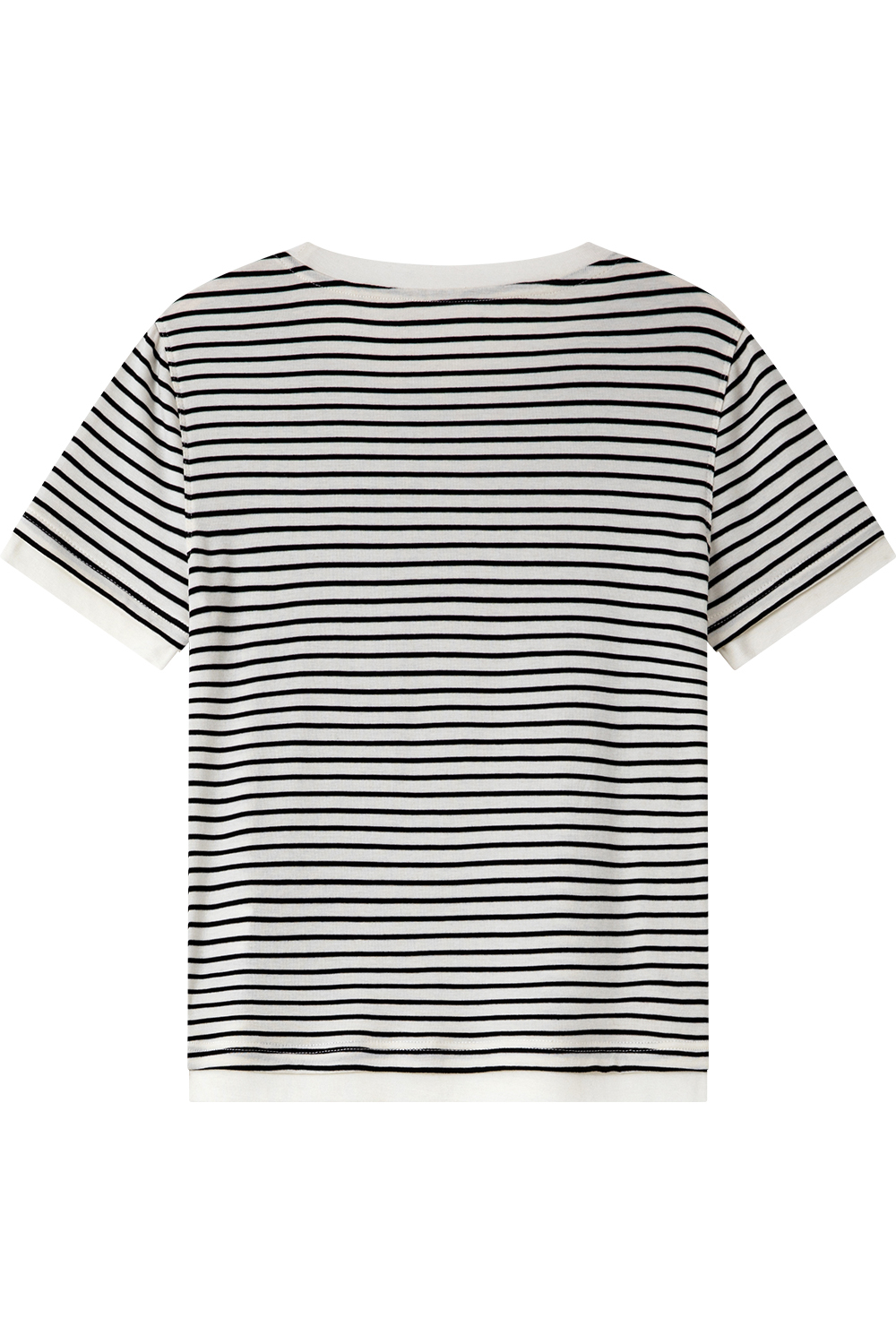 Lycocell Black And White Striped T-Shirt