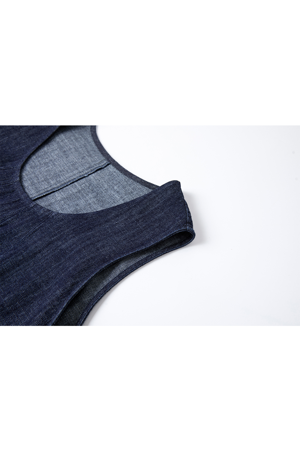 100% Cotton U-Neck Denim Dress
