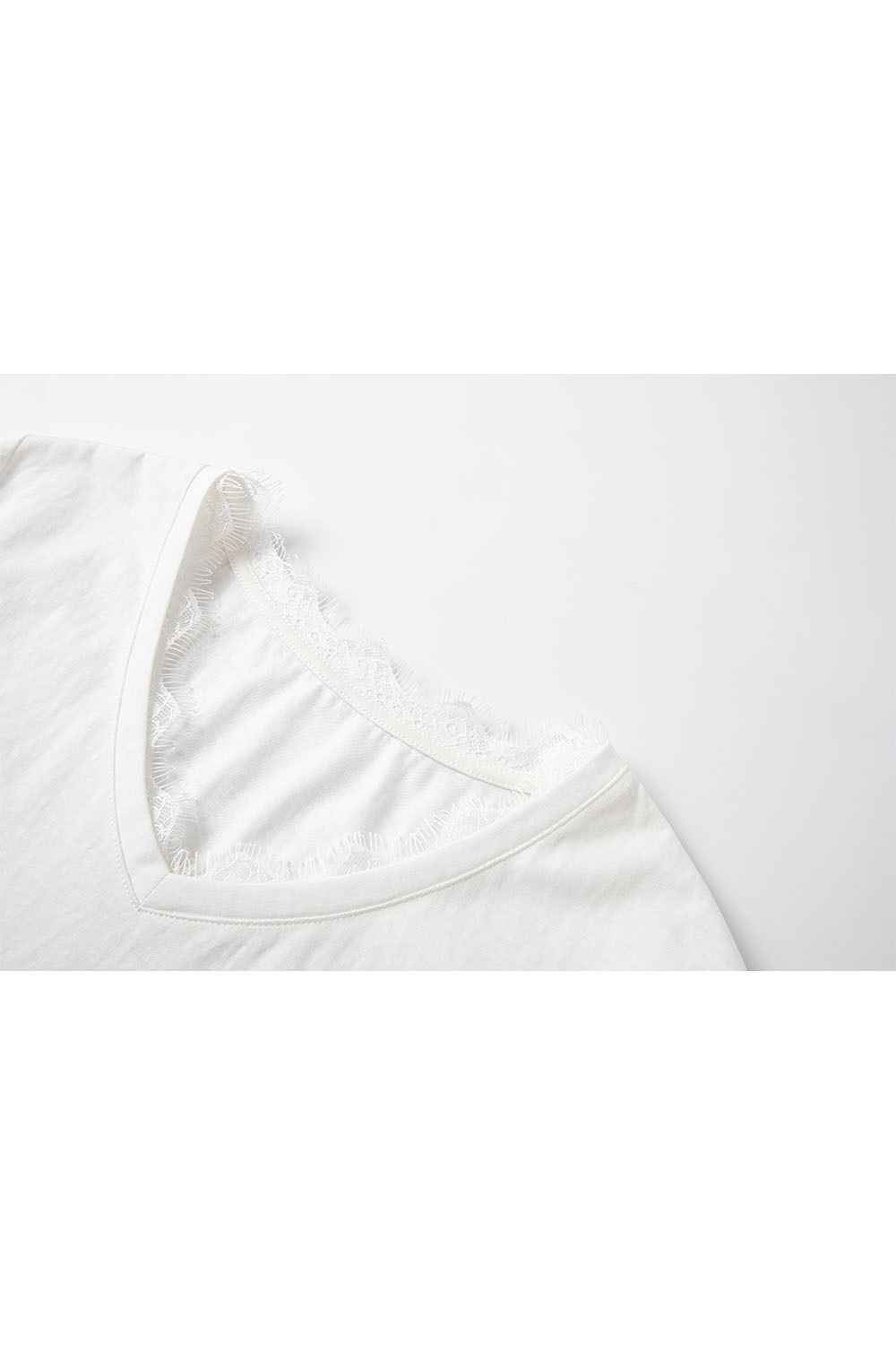 Fashion Lace Solid Color T-Shirt