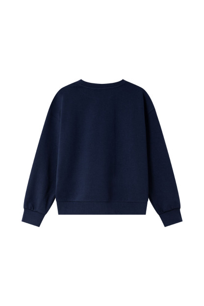 Dachshund Embroidered Round Neck Sweatshirt