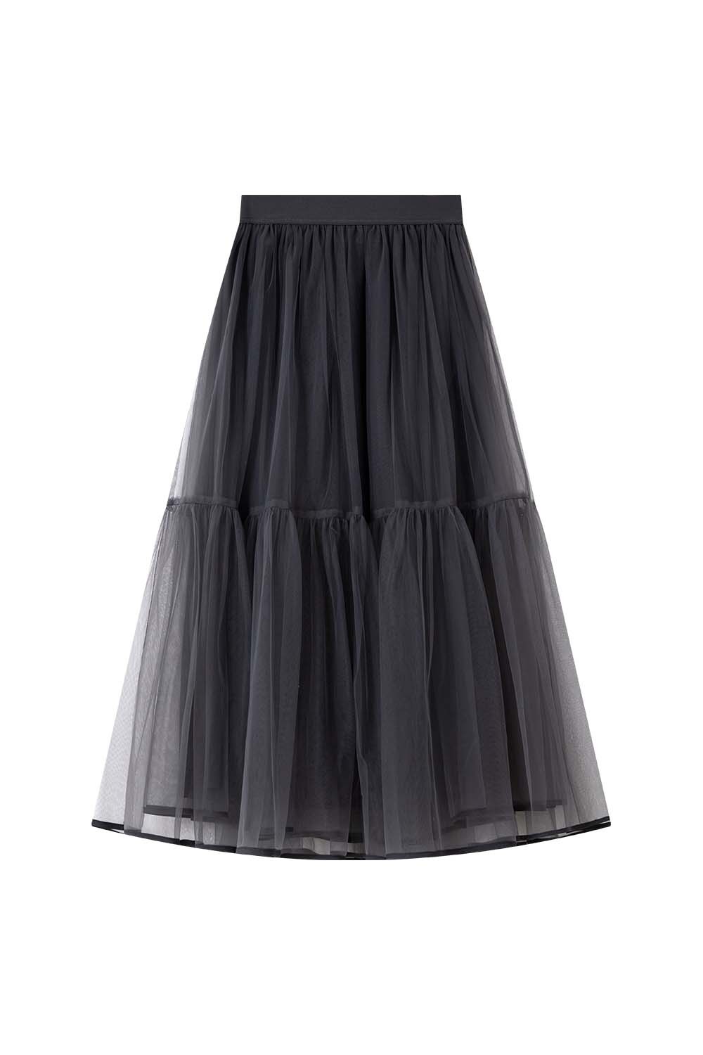 Double-Layered Mesh Puffy Skirt