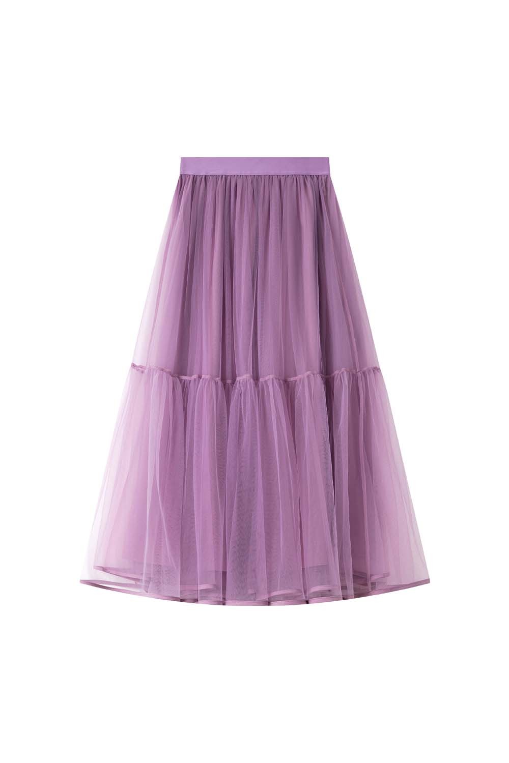 Double-Layered Mesh Puffy Skirt