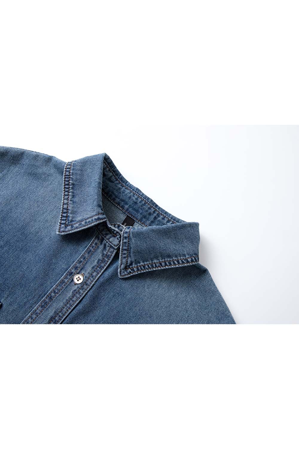 Lapel Cotton Denim Shirt