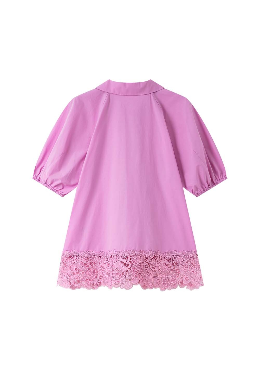 Lace Hem Casual Shirt