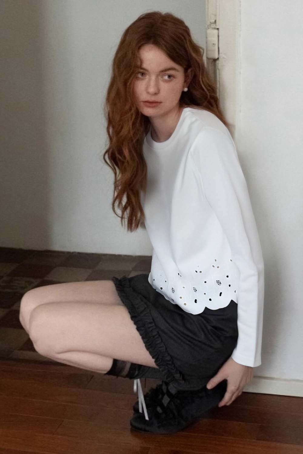 Soft Lace Long-Sleeved T-Shirt
