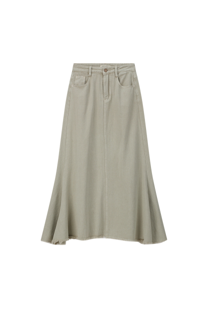 High Waist Fishtail Denim Skirt