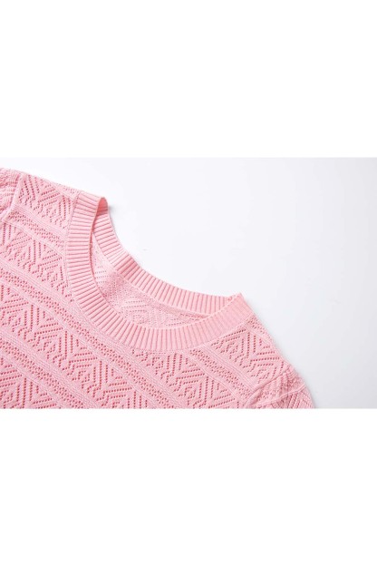 Openwork Striped Sweater