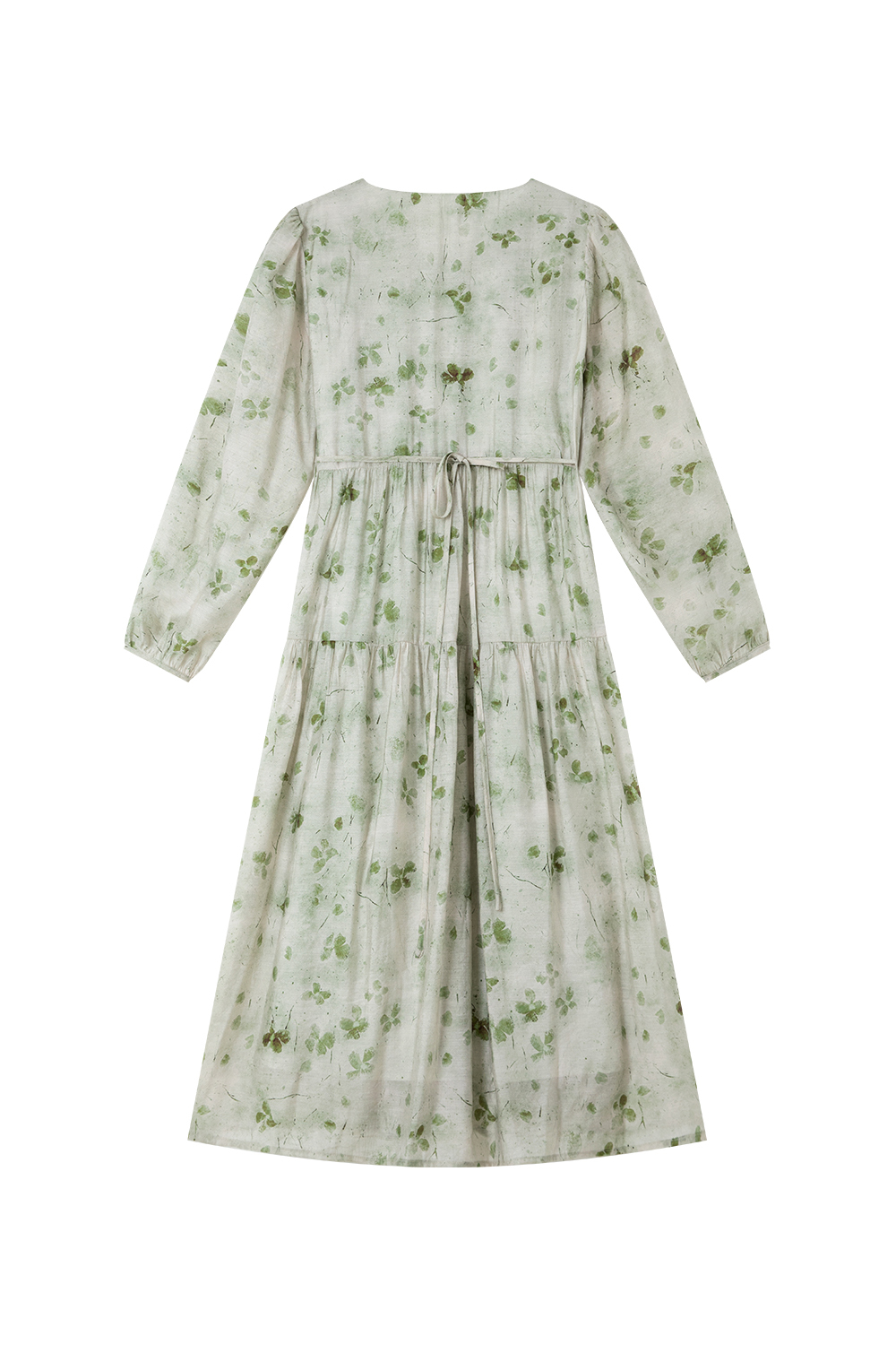 V-Neck Waist Floral Dress