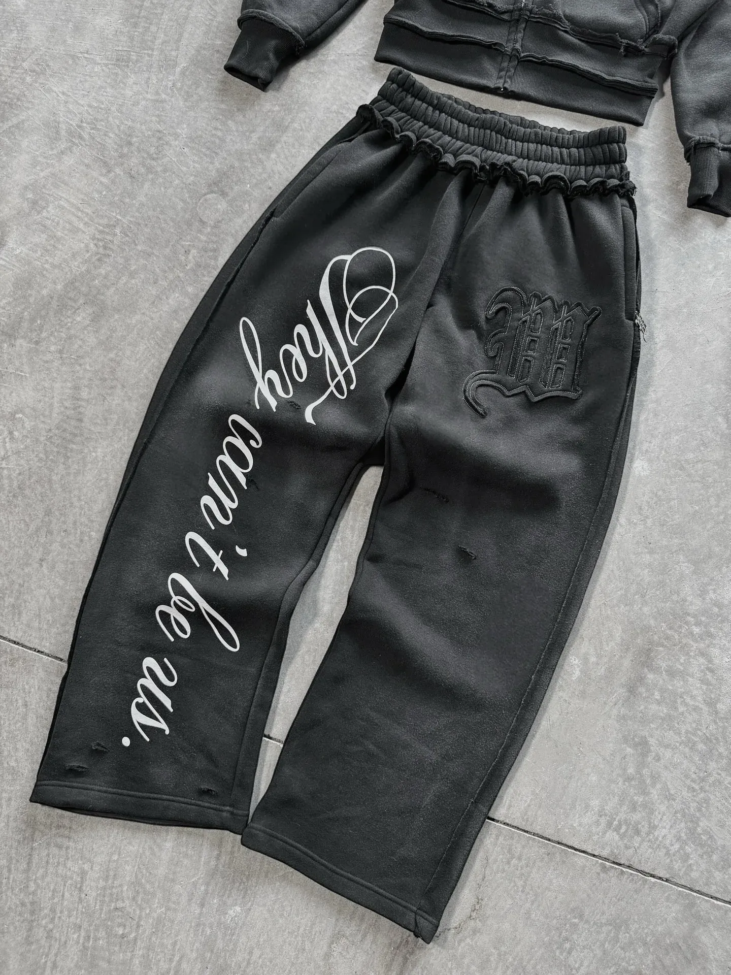 Y2K Harajuku Punk Gothic Loose Hooded Sweatshirt American Embroidered Patch Casual Double Hooded High Street Retro Sports Sui