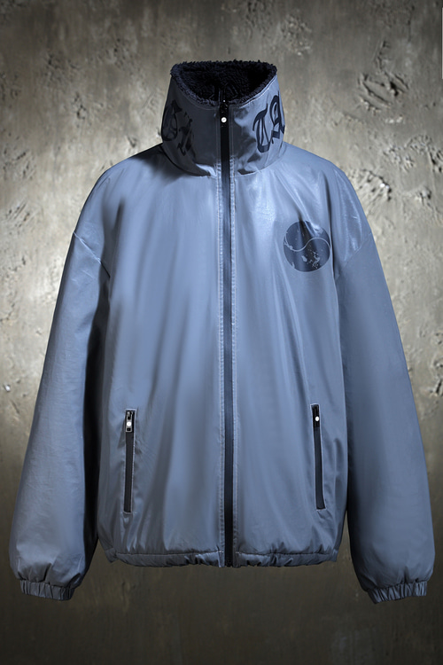 ByTheR Reversible Vintage Taegeukgi Reflective Fleece High Neck Jumper