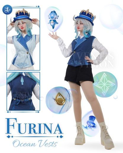 Furina Vest  (Ocean Blue)