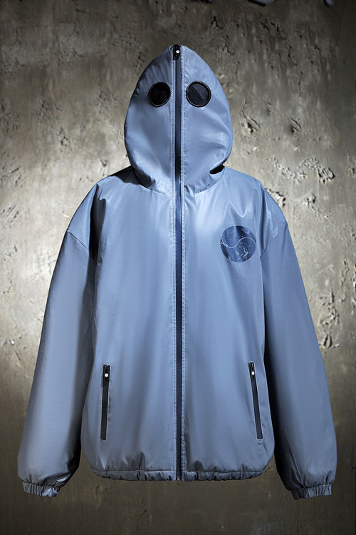 ByTheR Reversible Taegukgi Reflective Mesh Lambswool Hooded Jacket