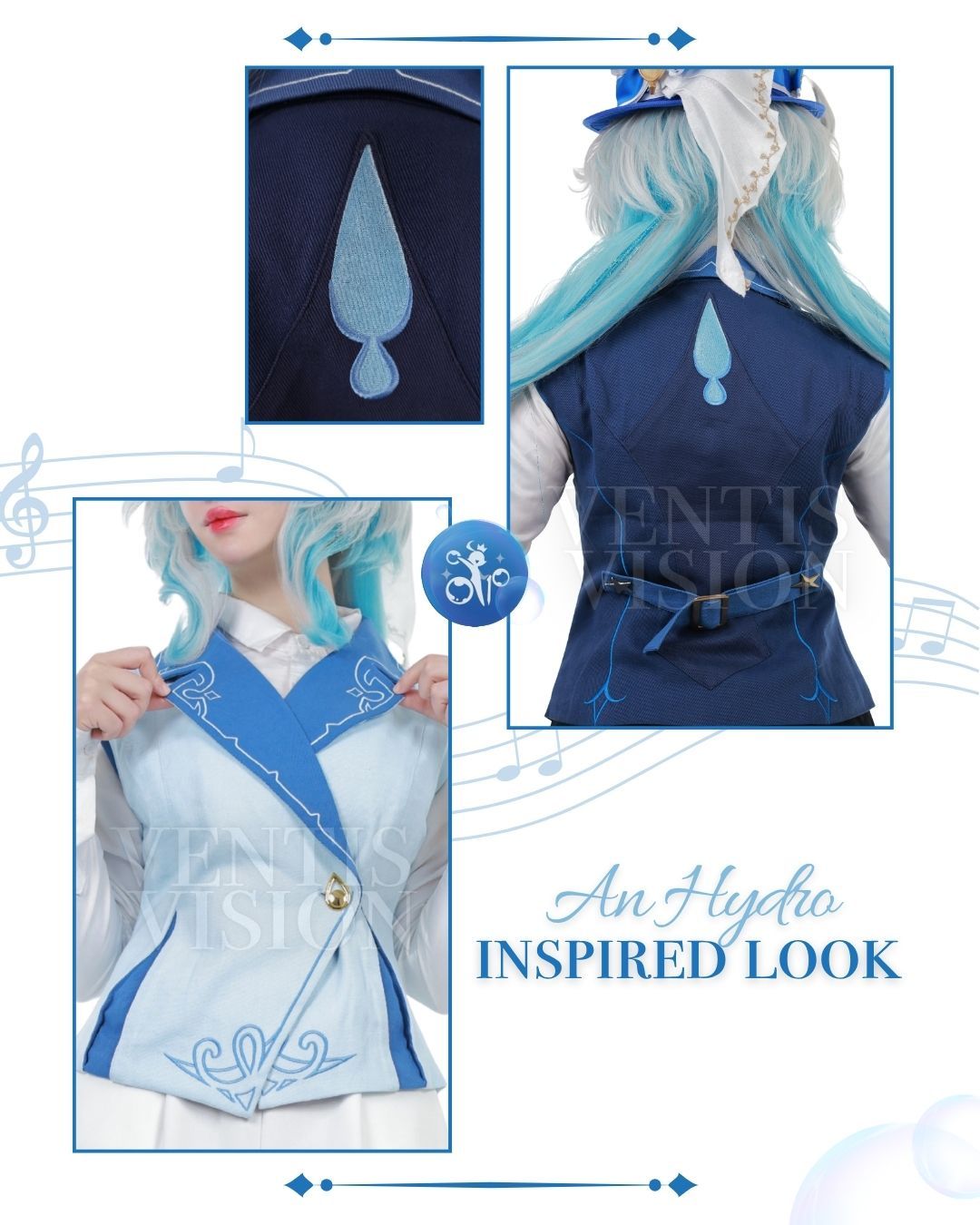 Furina Vest  (Ocean Blue)