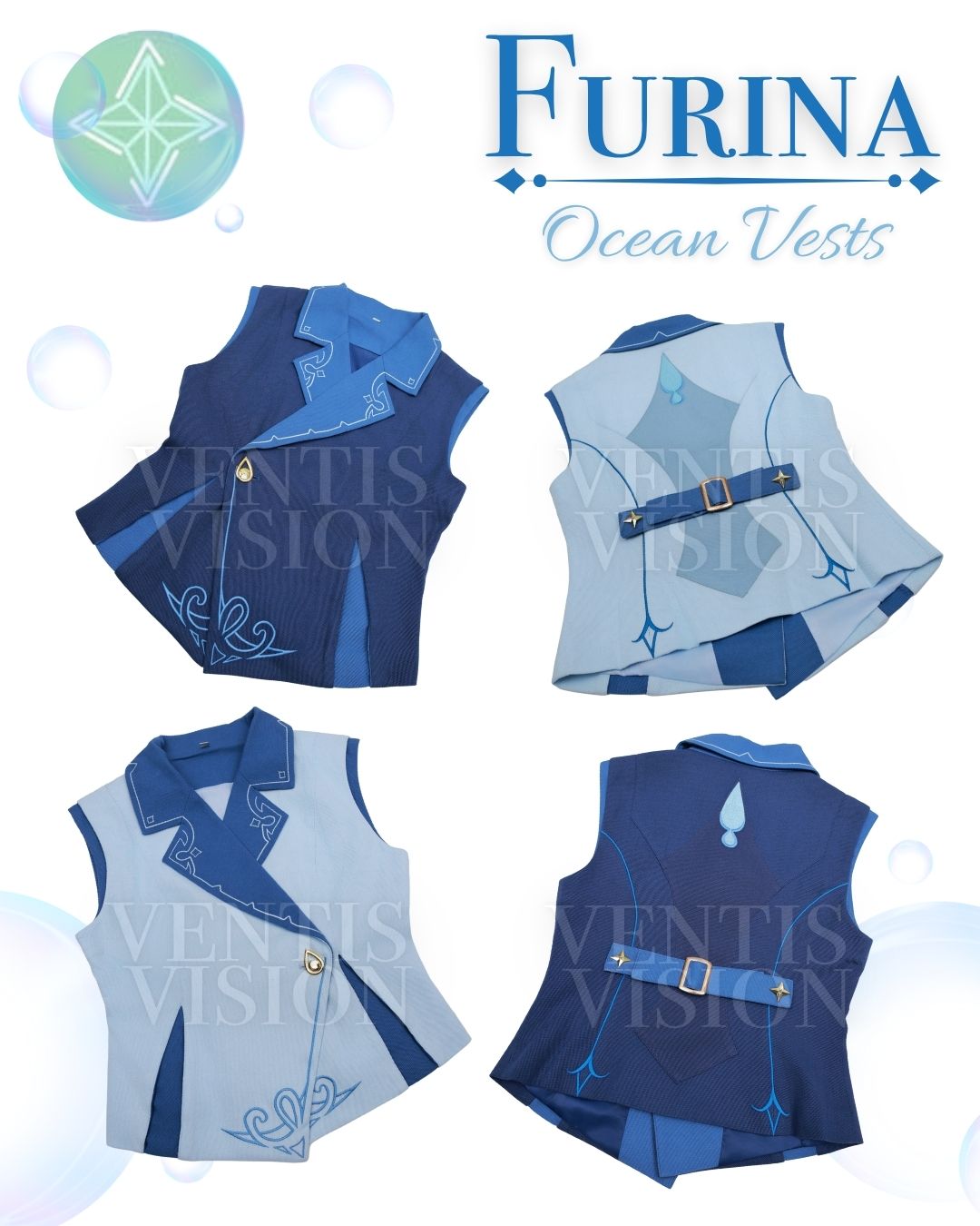 Furina Vest  (Ocean Blue)