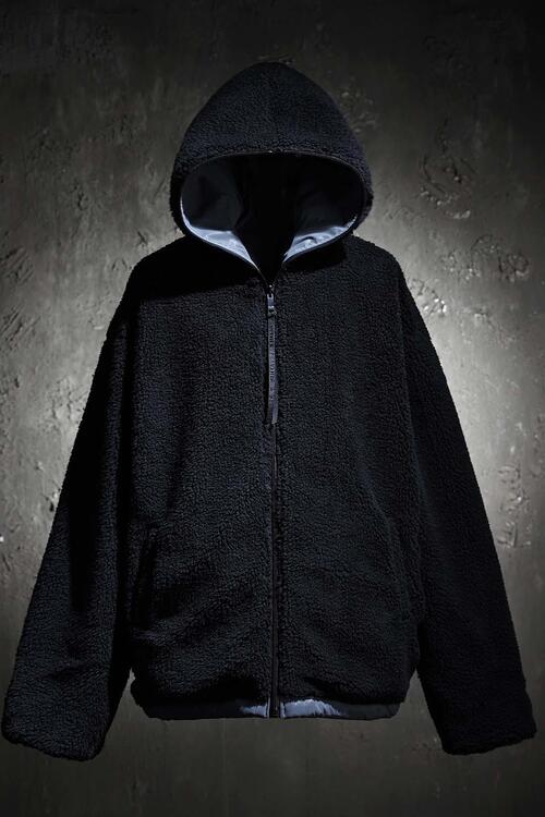 ByTheR Reversible Reflective Fleece Hooded Zip-Up