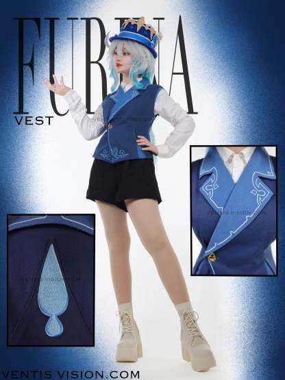 Furina Vest  (Ocean Blue)