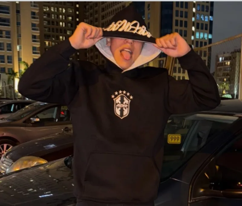 American Hip-hop Street Loose Sports Suit Retro Gray Letter Pullover Hoodie Women Casual Oversized Straight Wide-leg Pants Men