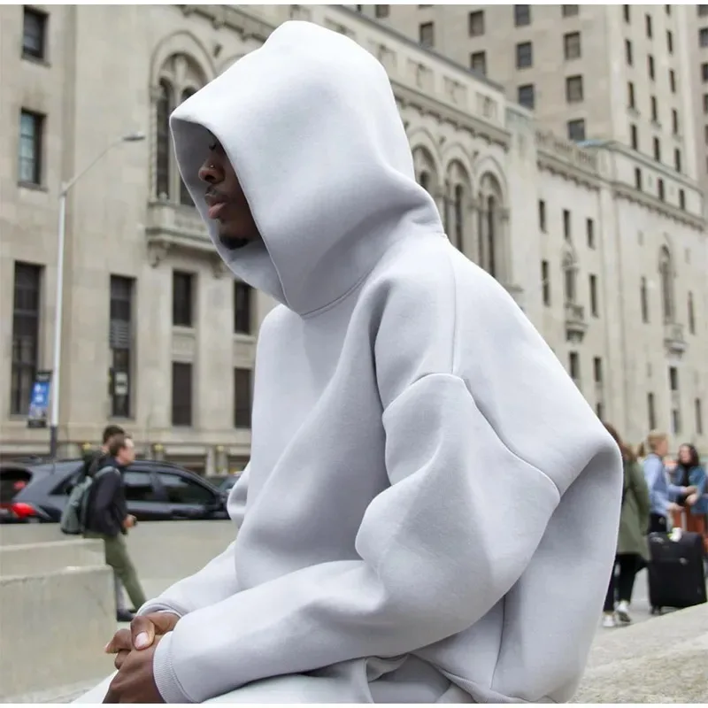 Men's Oversized Fleece Tracksuit 2-Piece Set Loose Hoodie & Jogger Pants Streetwear Casual Loungewear for Daily Wear