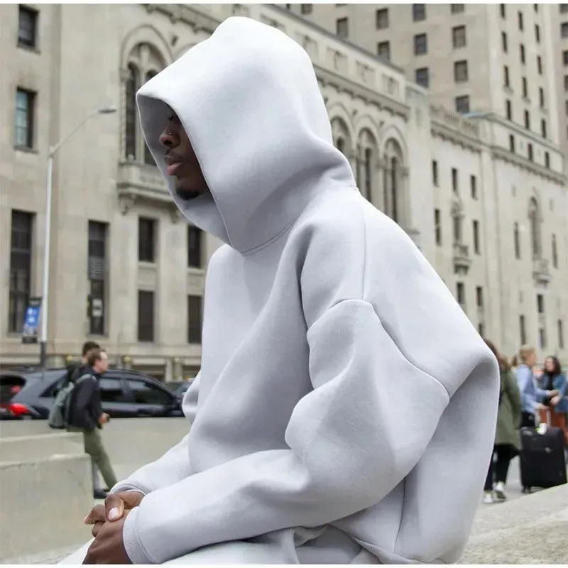 Men's Oversized Fleece Tracksuit 2-Piece Set Loose Hoodie & Jogger Pants Streetwear Casual Loungewear for Daily Wear