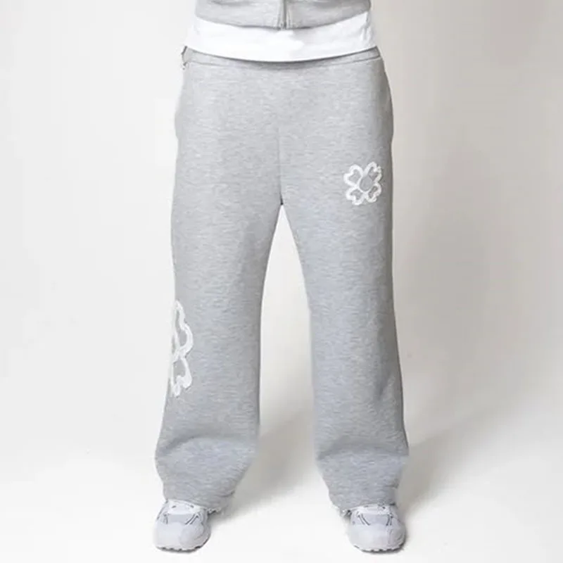 Olive Green Embroidered Zip Hoodie & Pants Set Men Streetwear Trendy Loose Casual 2-Piece Tracksuit New 2025 Fashion