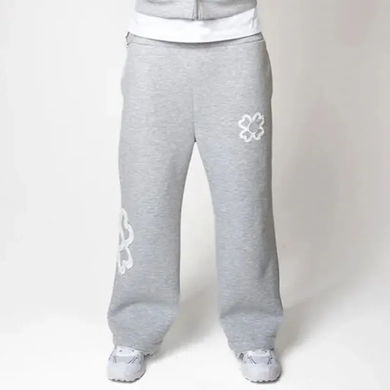 Olive Green Embroidered Zip Hoodie & Pants Set Men Streetwear Trendy Loose Casual 2-Piece Tracksuit New 2025 Fashion