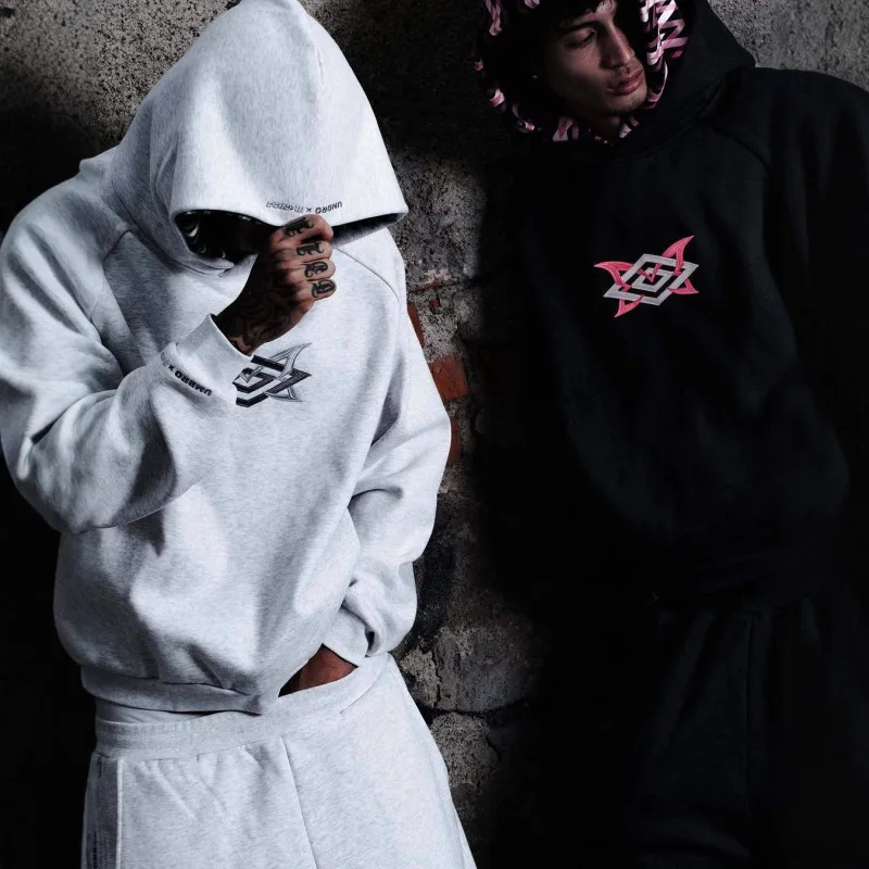 European and American street fashion punk hip-hop style men's Y2K Gothic Harajuku hooded pullover loose pants sports suit