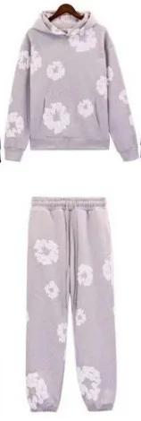 DENIM TEARS brand hot selling new fashionable cotton foam printed hoodie, European and American trendy men's sports suit