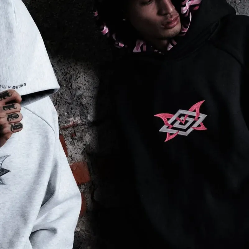 European and American street fashion punk hip-hop style men's Y2K Gothic Harajuku hooded pullover loose pants sports suit