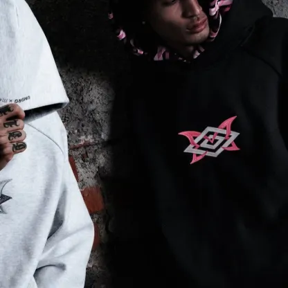 European and American street fashion punk hip-hop style men's Y2K Gothic Harajuku hooded pullover loose pants sports suit
