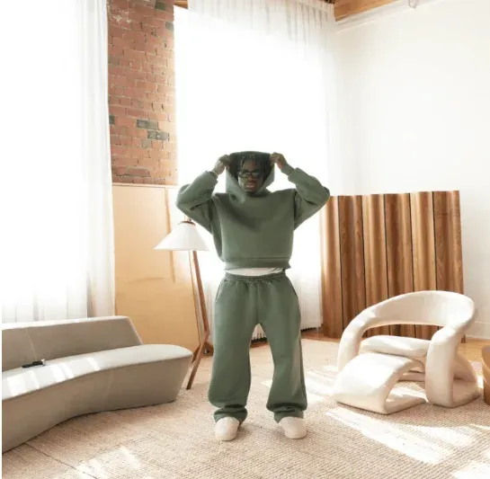 Men's Oversized Fleece Tracksuit 2-Piece Set Loose Hoodie & Jogger Pants Streetwear Casual Loungewear for Daily Wear