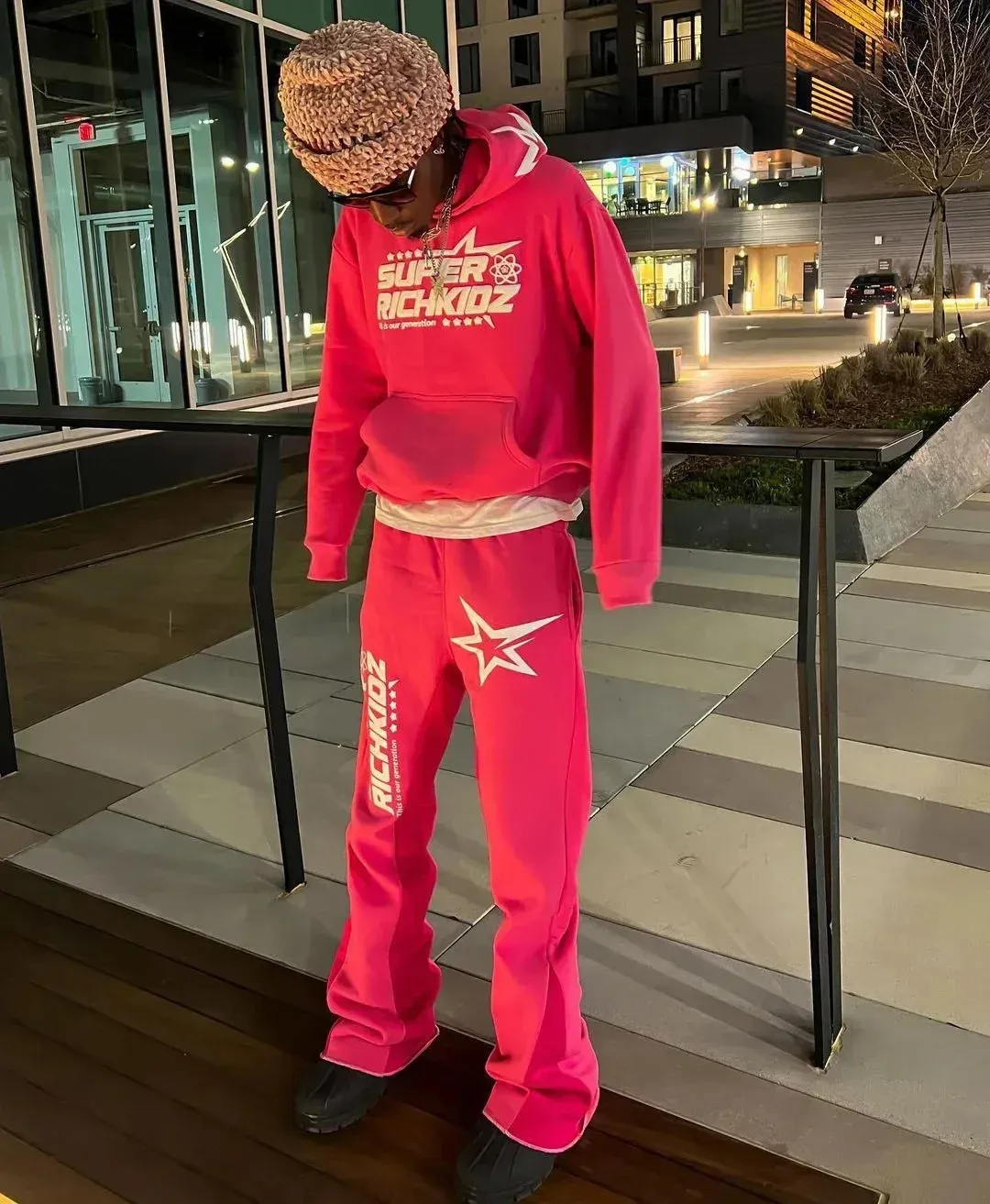 New 3D printed fashionable European and American style adult casual hooded set