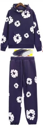 DENIM TEARS brand hot selling new fashionable cotton foam printed hoodie, European and American trendy men's sports suit