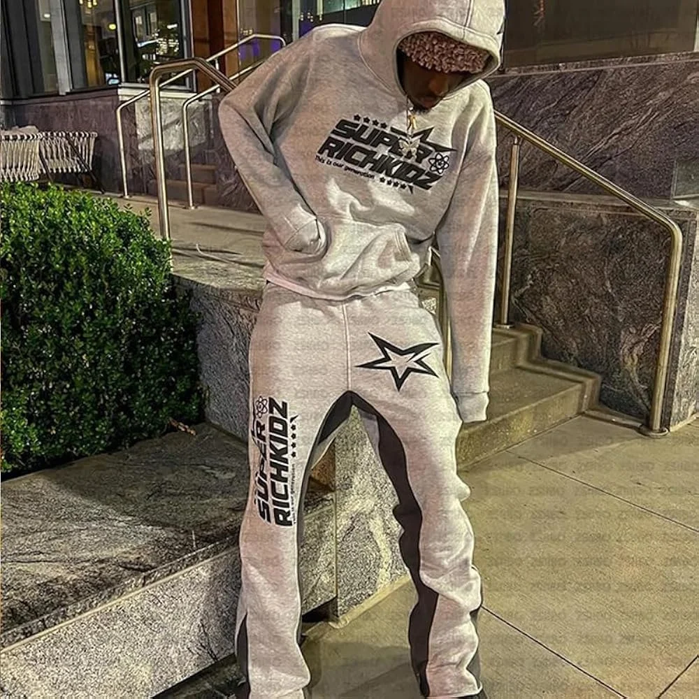 New 3D printed fashionable European and American style adult casual hooded set