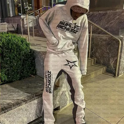 New 3D printed fashionable European and American style adult casual hooded set