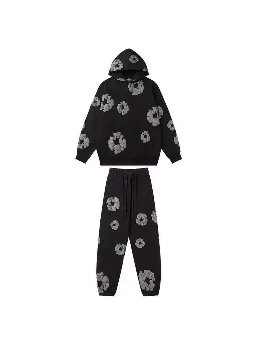 DENIM TEARS brand hot selling new fashionable cotton foam printed hoodie, European and American trendy men's sports suit